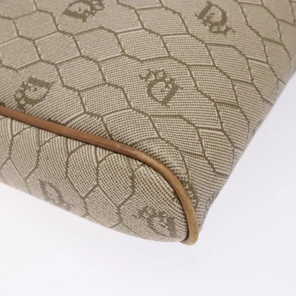 Christian Dior Honeycomb Canvas Shoulder Bag PVC Beige Gold Auth BA5167 - Picture 14 of 16